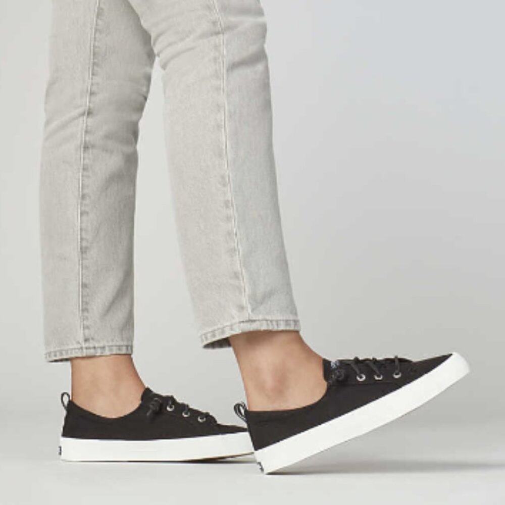 Sperry Women's Crest Vibe Washed Sneakers Black Size 8